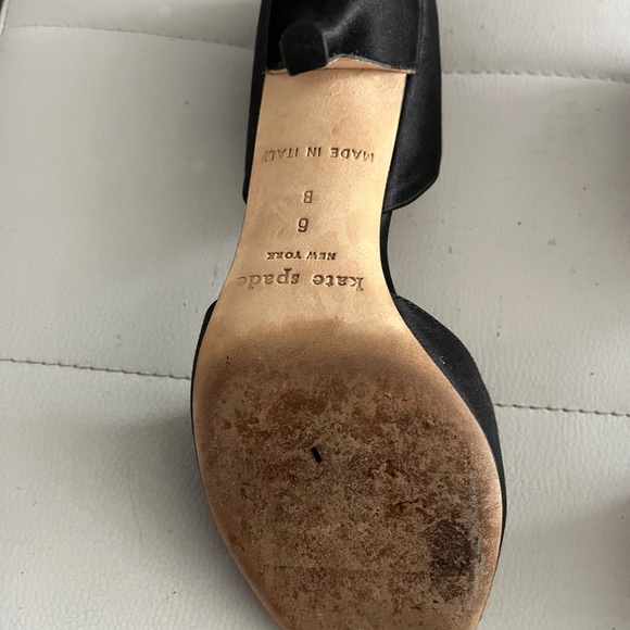 Kate Spade Black Satin Peep Toe heel size 6b - Picture 10 of 10